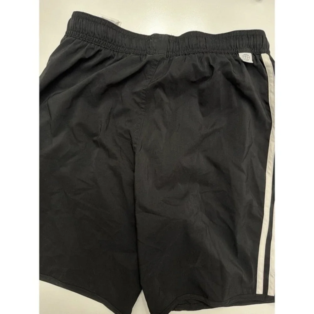 Adidas Men's Athletic Shorts Black White 3-Stripe Drawstring Size Small.    3917